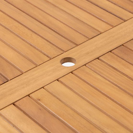 Tavolo da giardino Familis, 160 cm, aspetto teak, legno di eucalipto FSC