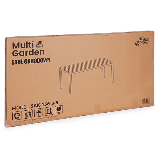 Tavolo da giardino per 6 persone 156x78 cm in polywood mobili da terrazza beige bianco MultiGarden