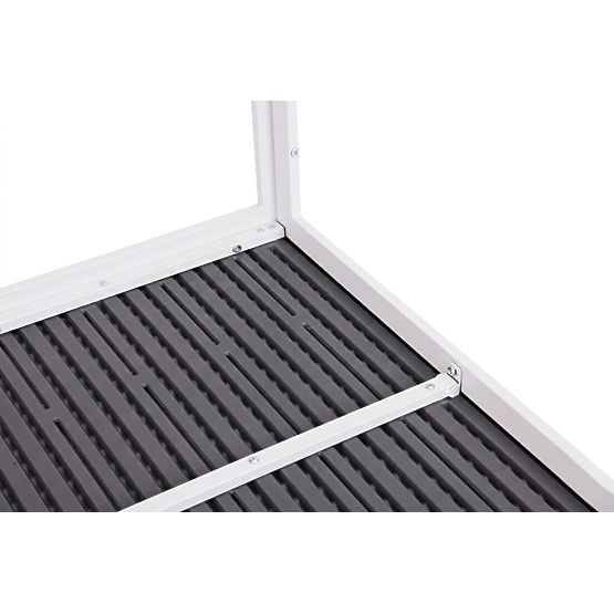 Tavolo da giardino per 6 persone 156x78 cm in polywood mobili da terrazza grigio bianco MultiGarden