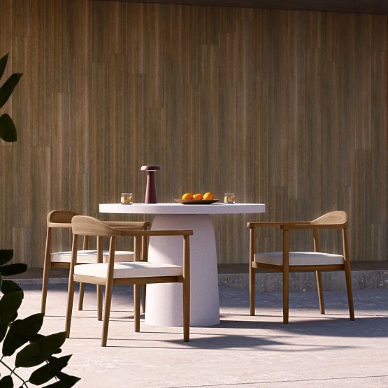 Tavolo da giardino Vibonis 106 cm, rotondo, in cemento, beige chiaro, opaco