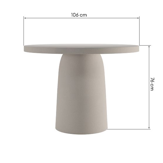 Tavolo da giardino Vibonis 106 cm, rotondo, in cemento, beige chiaro, opaco
