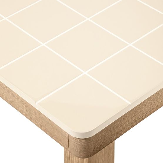 Tavolo da giardino Wabi 200 cm con piano in pietra, legno di acacia chiaro/beige chiaro, rettangolar