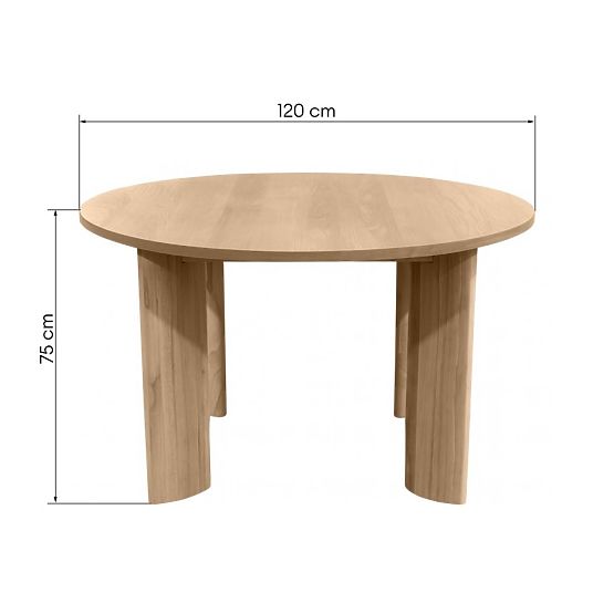 Tavolo da pranzo Bali 120 cm, rotondo, bianco crema