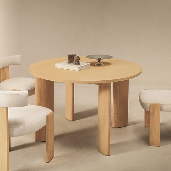 Tavolo da pranzo Bali 120 cm, rotondo, bianco crema