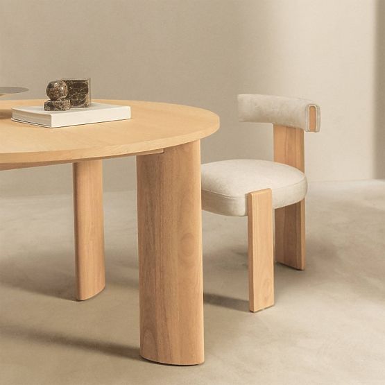 Tavolo da pranzo Bali 120 cm, rotondo, bianco crema