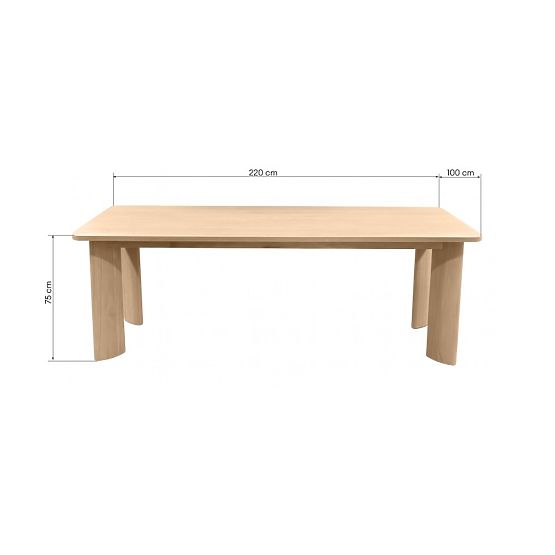 Tavolo da pranzo Bali 220 cm, bianco crema
