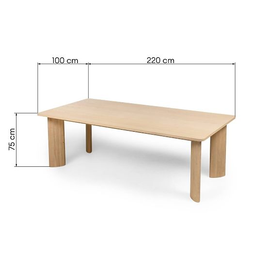 Tavolo da pranzo Bali 220 cm, bianco crema