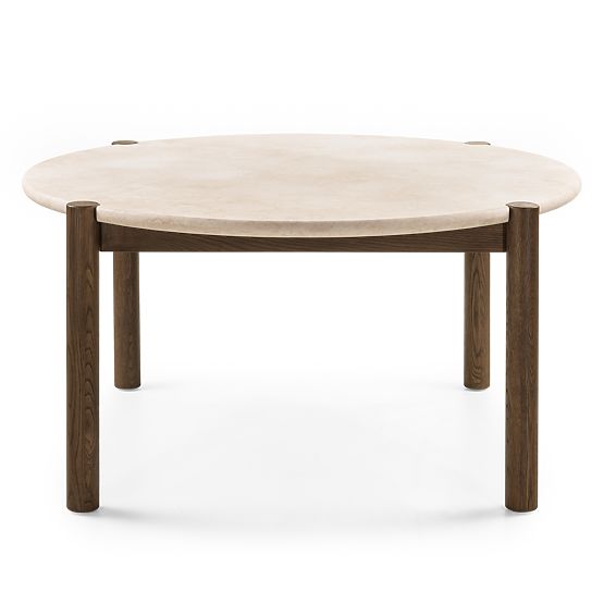 Tavolo da pranzo Bruna, 150 cm, rotondo, rovere mocha/marmo cream