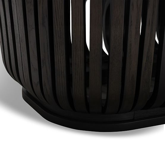 Tavolo da pranzo con lamelle Araia frassino nero