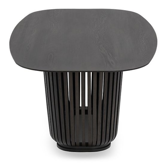 Tavolo da pranzo con lamelle Araia frassino nero