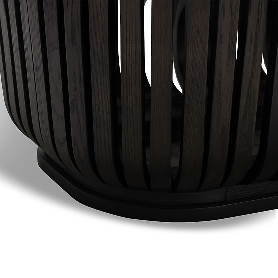 Tavolo da pranzo con lamelle Araia frassino nero