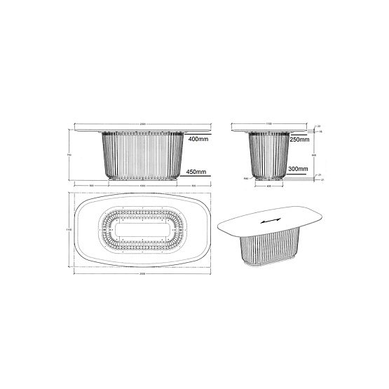 Tavolo da pranzo con lamelle Araia frassino nero