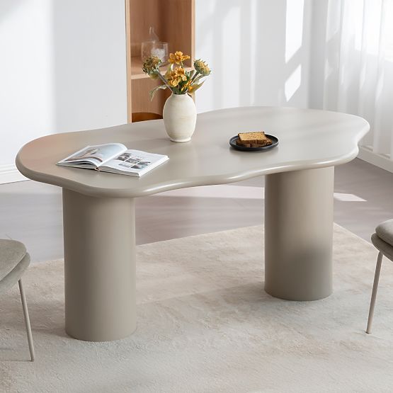 Tavolo da pranzo Muse 160 cm, beige scuro, forme arrotondate
