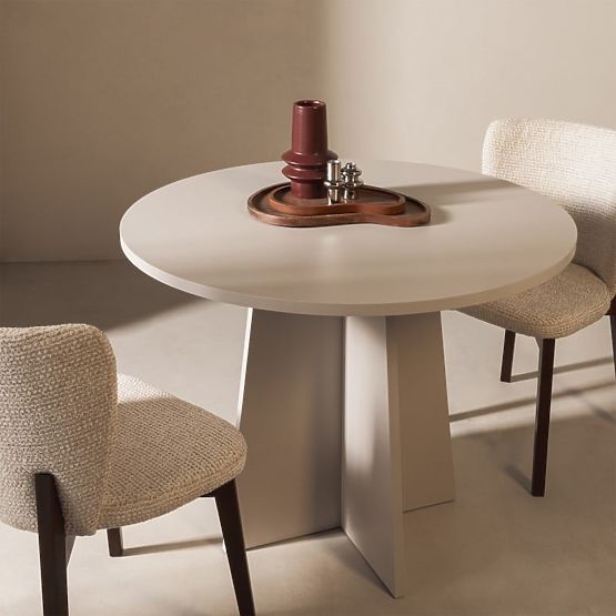 Tavolo da pranzo rotondo Merlo 100 cm, cashmere