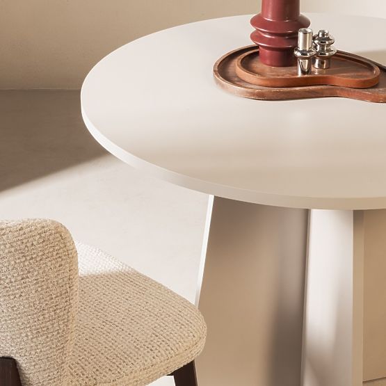 Tavolo da pranzo rotondo Merlo 100 cm, cashmere