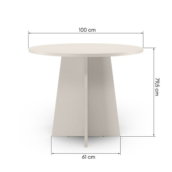 Tavolo da pranzo rotondo Merlo 100 cm, cashmere