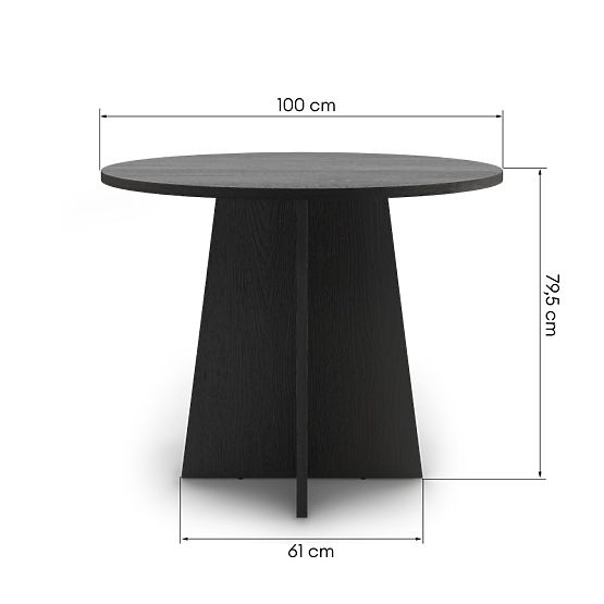 Tavolo da pranzo rotondo Merlo 100 cm, nero