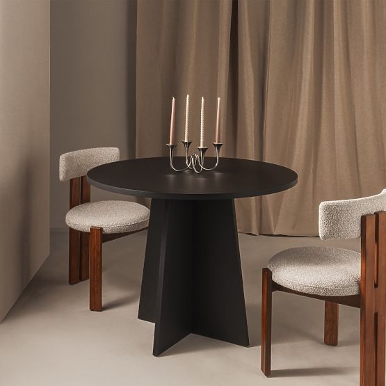 Tavolo da pranzo rotondo Merlo 100 cm, nero