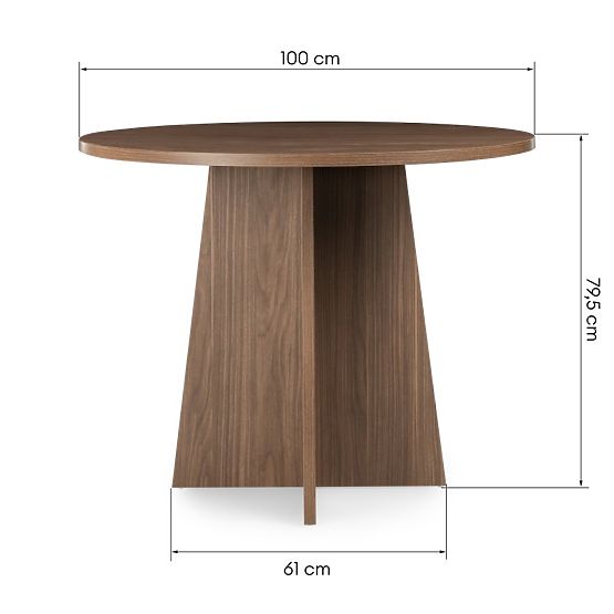 Tavolo da pranzo rotondo Merlo 100 cm, noce lincoln