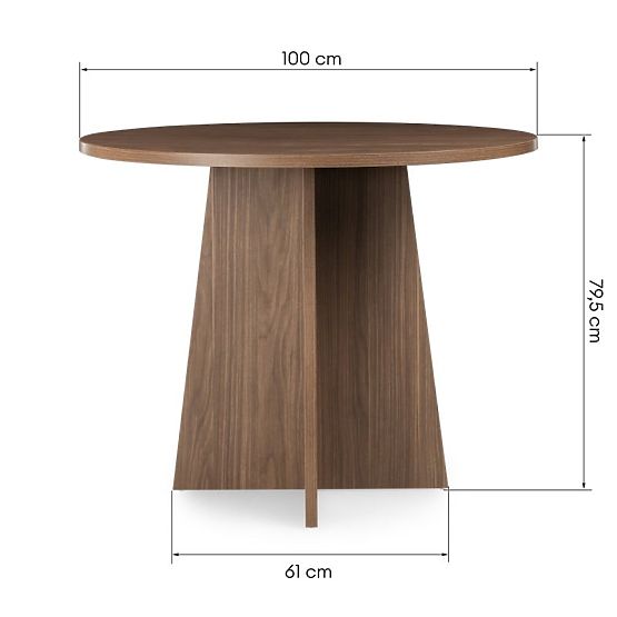 Tavolo da pranzo rotondo Merlo 100 cm, noce lincoln
