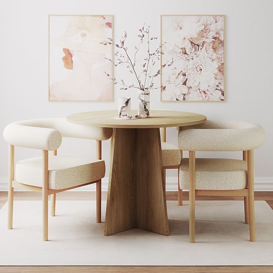 Tavolo da pranzo rotondo Merlo 100 cm, Rovere Cremona Torro