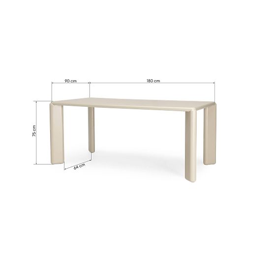 Tavolo da pranzo Tao 180x90 cm, beige