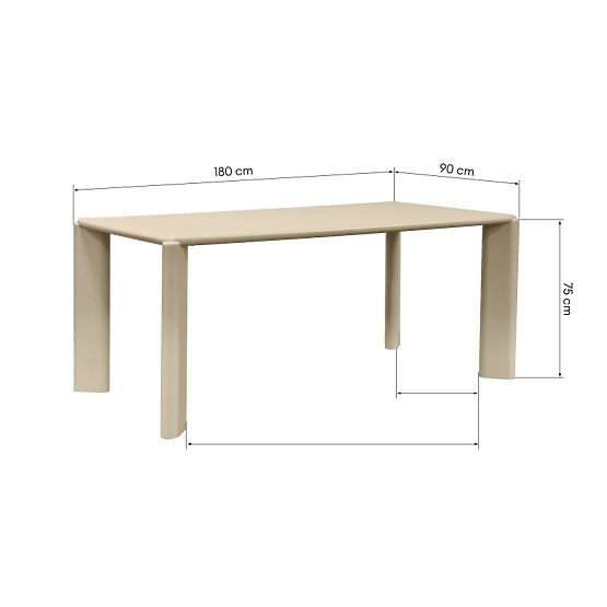 Tavolo da pranzo Tao 180x90 cm, beige