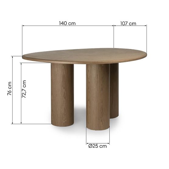 Tavolo da pranzo Vesper 140 cm, noce