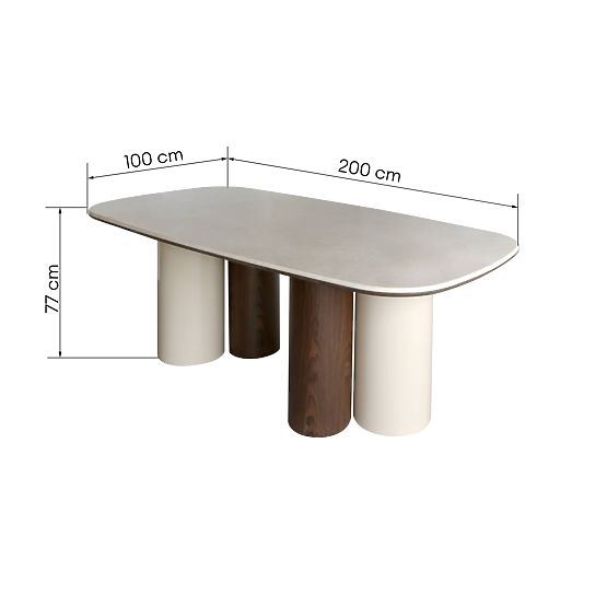 Tavolo da pranzo Zorin 200 cm, beige chiaro/marmo
