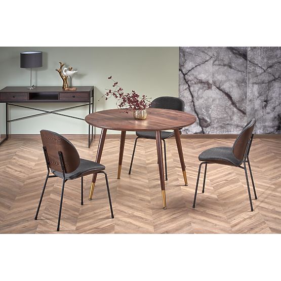 Tavolo DOMENICO piano - noce, gambe - noce / oro (2p=1ks)