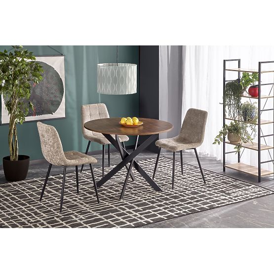 Tavolo EDGAR, piano - noce, gambe - nere (2p=1ks)