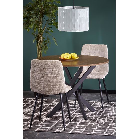 Tavolo EDGAR, piano - noce, gambe - nere (2p=1ks)