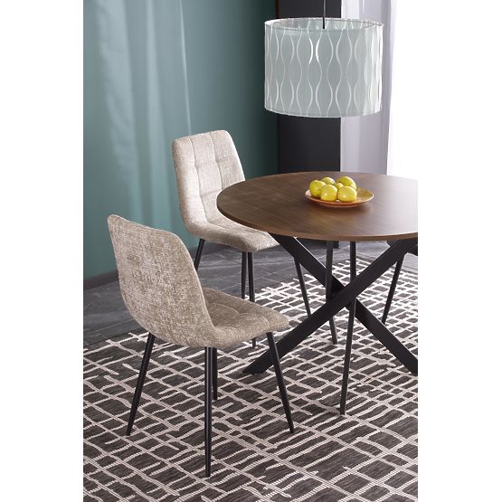 Tavolo EDGAR, piano - noce, gambe - nere (2p=1ks)