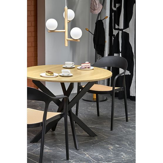 Tavolo EDGAR, piano - rovere dorato, gambe - nero (2p=1ks)