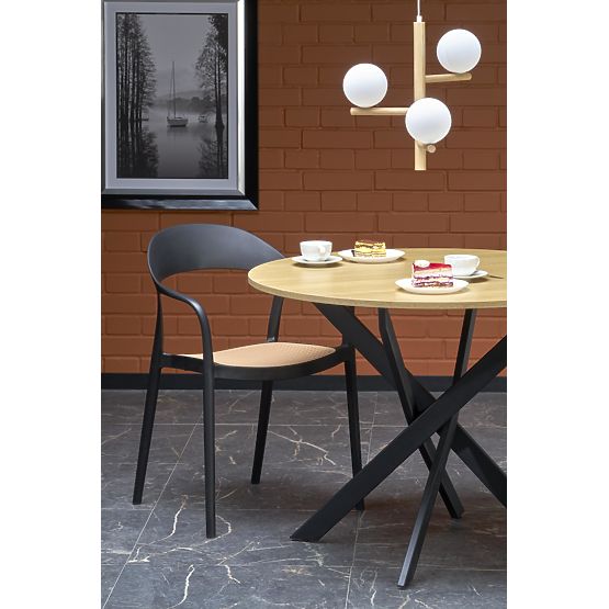 Tavolo EDGAR, piano - rovere dorato, gambe - nero (2p=1ks)