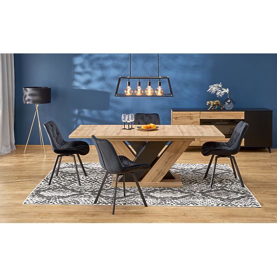 Tavolo estensibile BRANDON 160-200/90 cm rovere wotan/nero