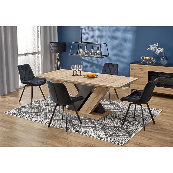 Tavolo estensibile BRANDON 160-200/90 cm rovere wotan/nero