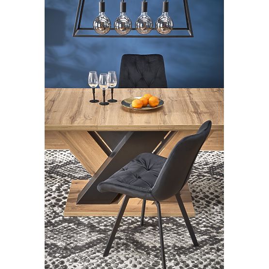 Tavolo estensibile BRANDON 160-200/90 cm rovere wotan/nero