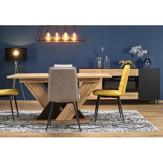 Tavolo estensibile BRANDON 160-200/90 cm rovere wotan/nero