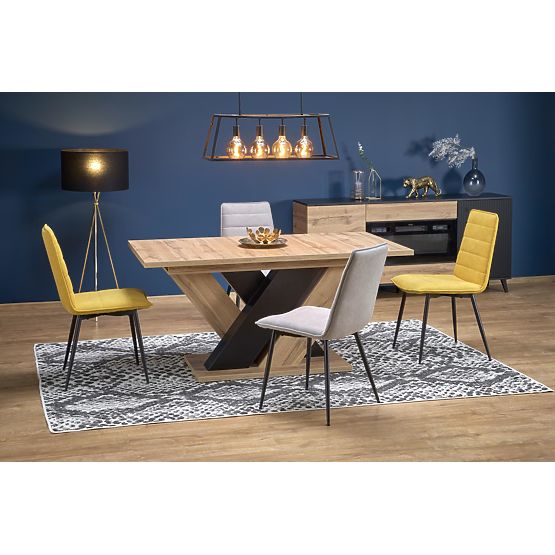 Tavolo estensibile BRANDON 160-200/90 cm rovere wotan/nero