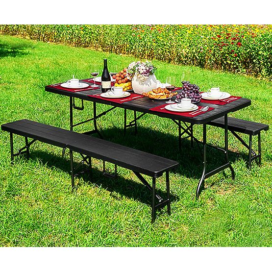 Tavolo pieghevole da catering da giardino 180 cm marrone ModernHome