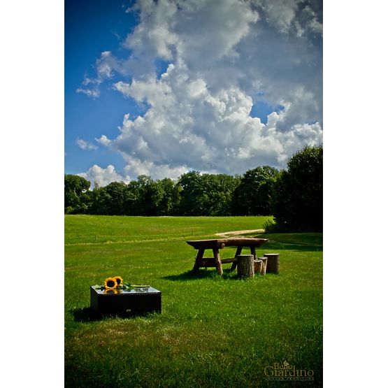 Tavolo quadrato in rattan sintetico nero