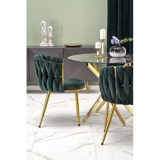 Tavolo RAYMOND 2, piano - marmo nero, gambe - dorate (2p=1ks)