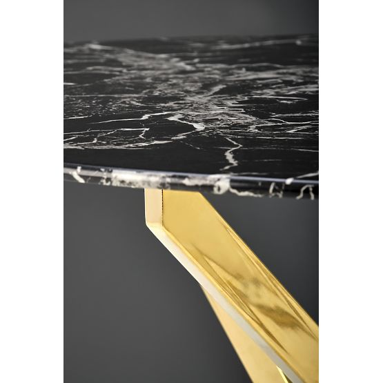 Tavolo RAYMOND 2, piano - marmo nero, gambe - dorate (2p=1ks)
