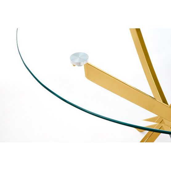 Tavolo RAYMOND, piano - trasparente, gambe - dorate (2p=1ks)