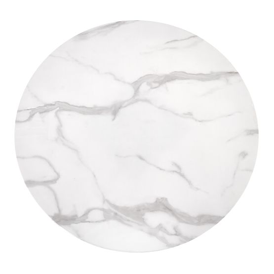 Tavolo rotondo AMBROSIO, piano - vetro, gambe - nero (2p=1ks)