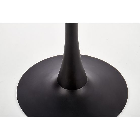 Tavolo rotondo AMBROSIO, piano - vetro, gambe - nero (2p=1ks)