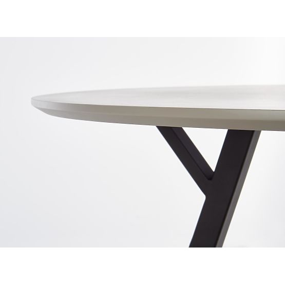 Tavolo rotondo BALROG, struttura - nero, piano - grigio chiaro (2p=1ks)