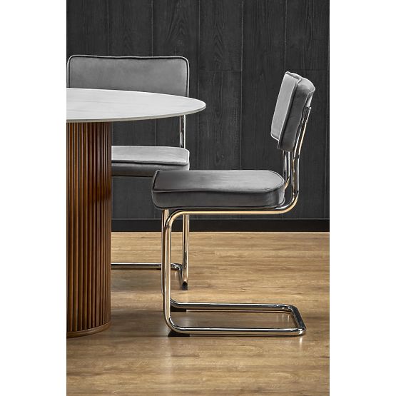 Tavolo rotondo BRUNO, marmo bianco / noce (2p=1ks)