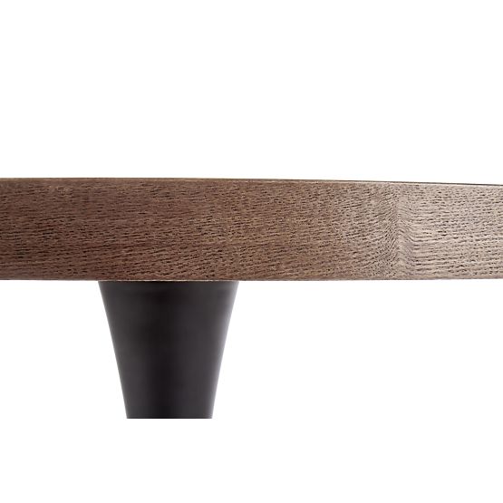 Tavolo rotondo CARMELO, piano - noce, gamba - nero (3p=1ks)